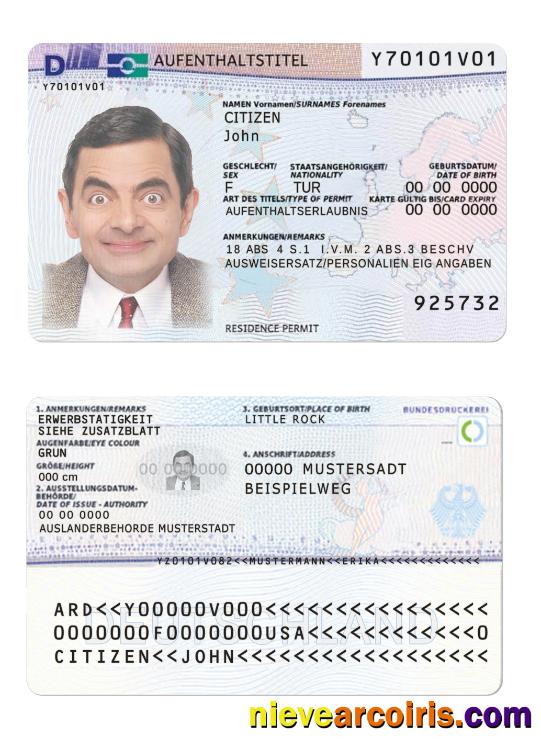 Germany residence permit PSD template, 2011 - present